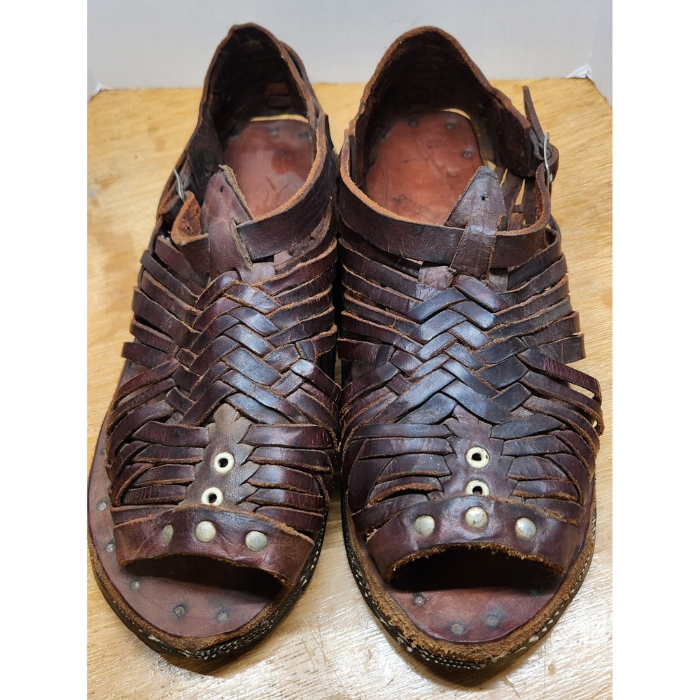 Vintage 80's Authentic Mexican HUARACHES Size 9 Fits Larger Tire Tread EUC